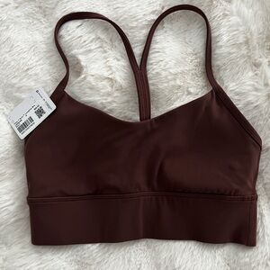 NWT Lulu Nulu Y Chocolate Brown Sports Bra
